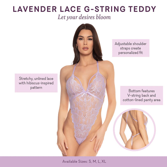 Lavender Lace G-String Teddy